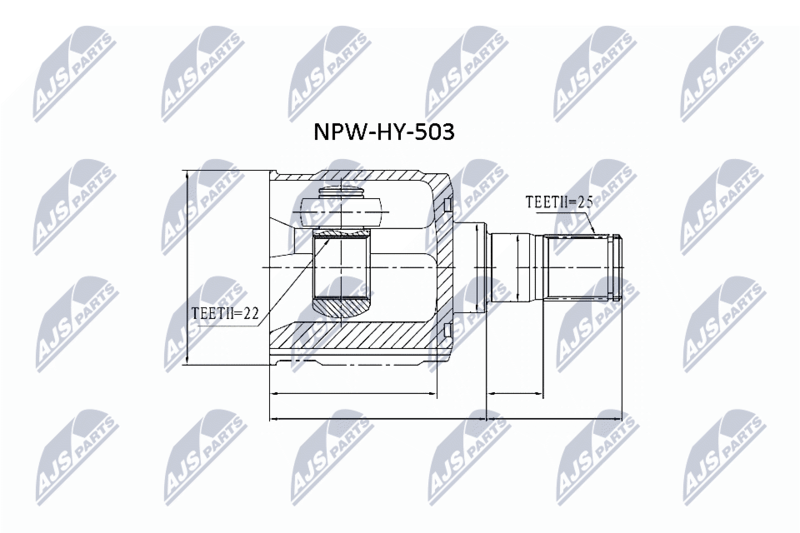 Zestaw przegubu, wał napędowy NTY NPW-HY-503