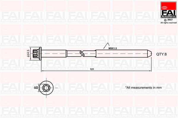 Zestaw śrub głowicy cylindrów FAI AutoParts B2120