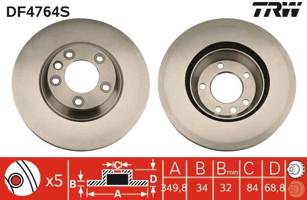 Tarcza hamulcowa TRW DF4764S