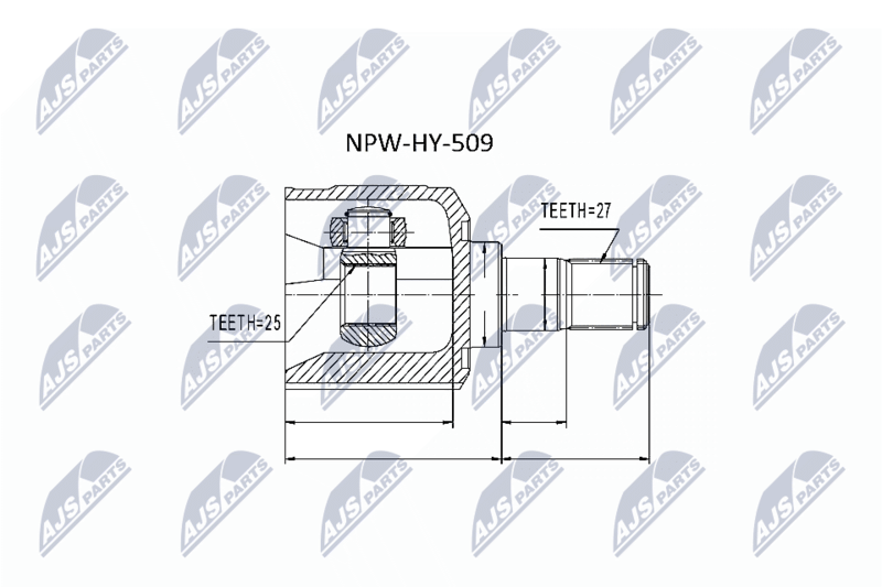 Zestaw przegubu, wał napędowy NTY NPW-HY-509
