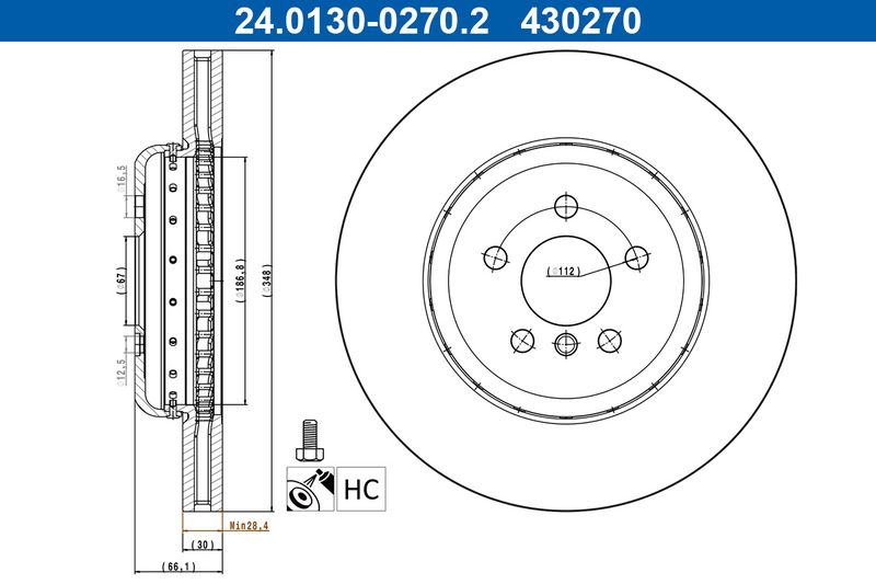 Tarcza hamulcowa ATE 24.0130-0270.2