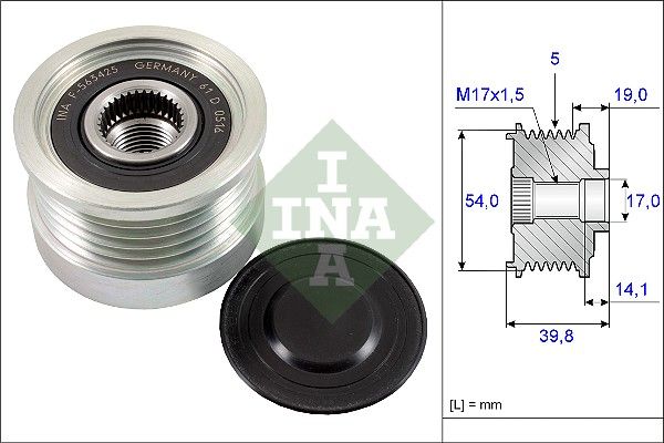 Alternator - sprzęgło jednokierunkowe INA 535022110