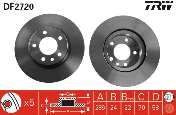 Tarcza hamulcowa TRW DF2720