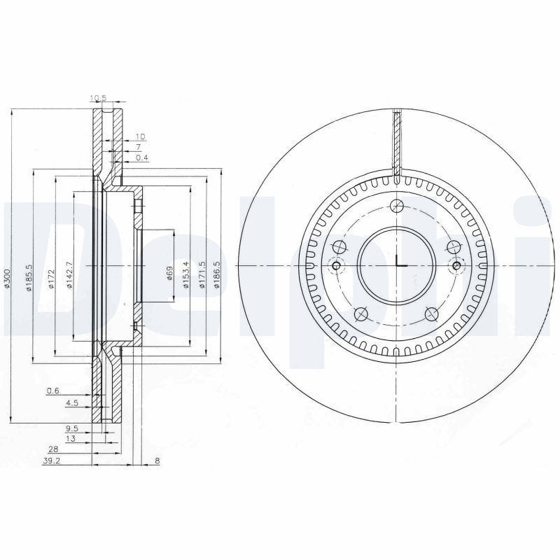 Tarcza hamulcowa DELPHI BG4011