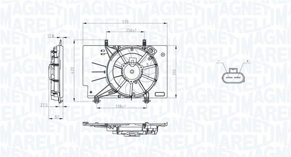 Wentylator, chłodzenie silnika MAGNETI MARELLI 069422734010