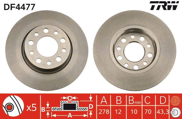 Tarcza hamulcowa TRW DF4477