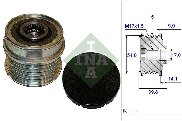 Alternator - sprzęgło jednokierunkowe INA 535017110