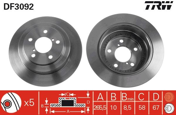Tarcza hamulcowa TRW DF3092