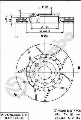 Tarcza hamulcowa BREMBO 09.5148.76