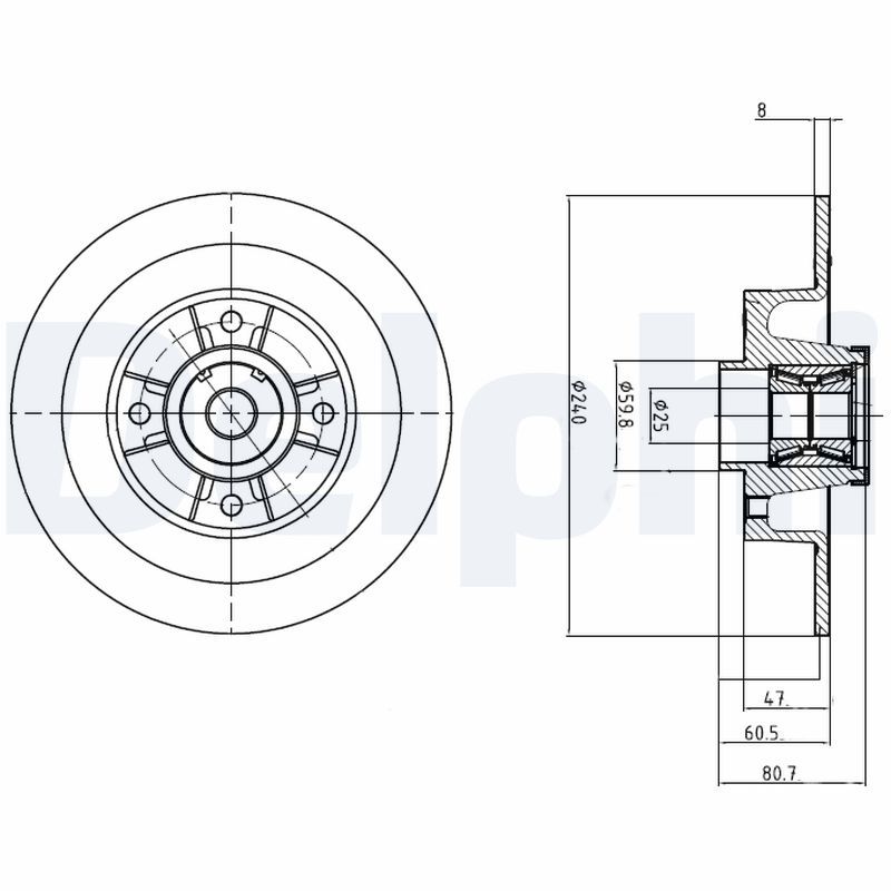 Tarcza hamulcowa DELPHI BG9028RS