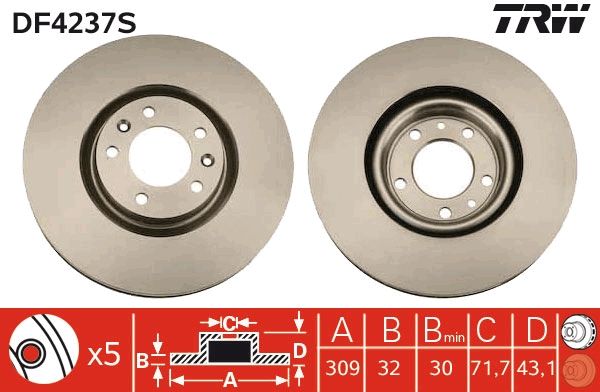 Tarcza hamulcowa TRW DF4237S