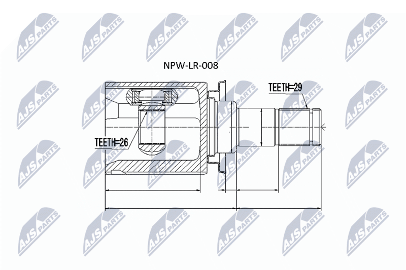 Zestaw przegubu, wał napędowy NTY NPW-LR-008