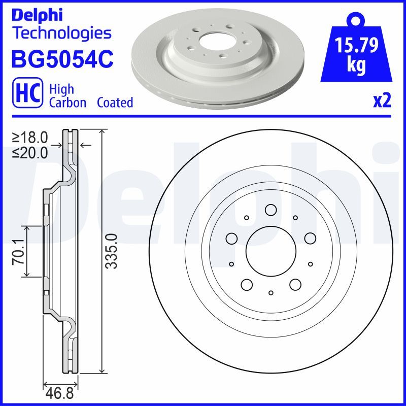 Tarcza hamulcowa DELPHI BG5054C