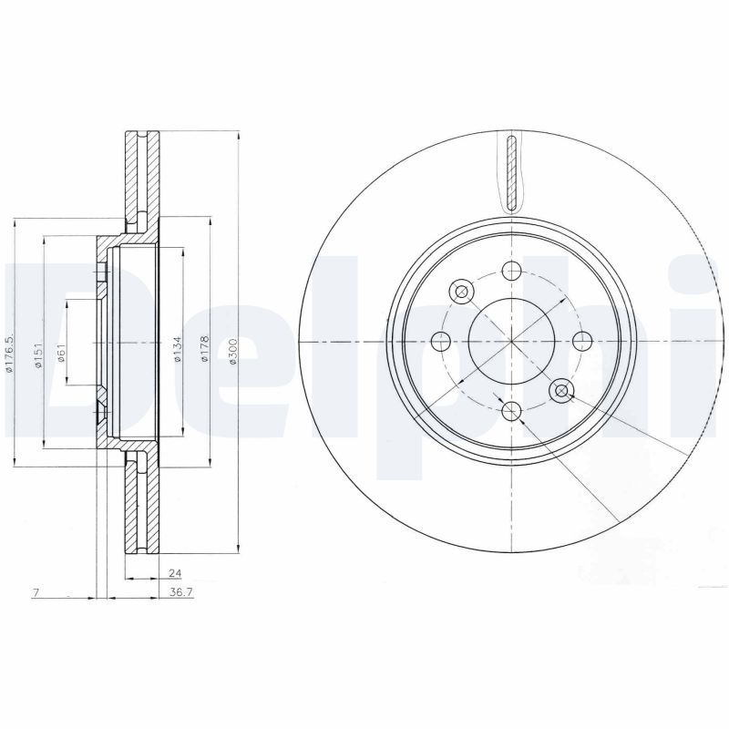 Tarcza hamulcowa DELPHI BG3929