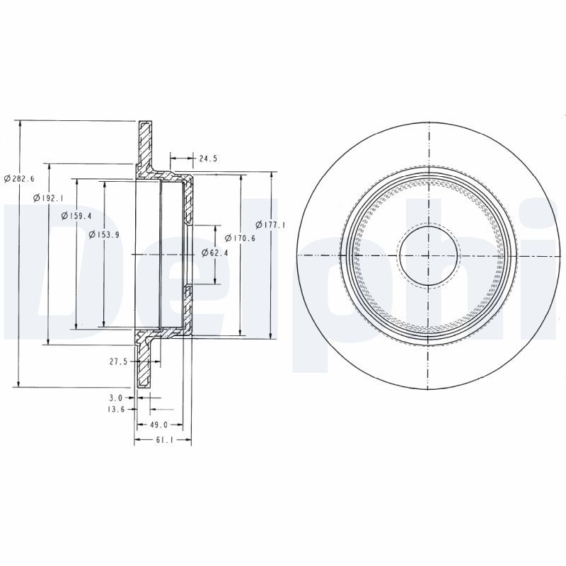 Tarcza hamulcowa DELPHI BG2510