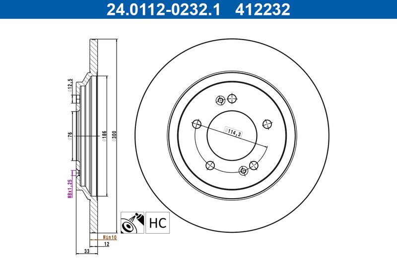 Tarcza hamulcowa ATE 24.0112-0232.1