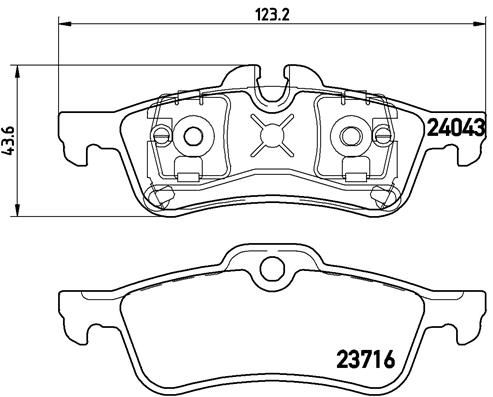 Zestaw klocków hamulcowych, hamulce tarczowe BREMBO P 06 032