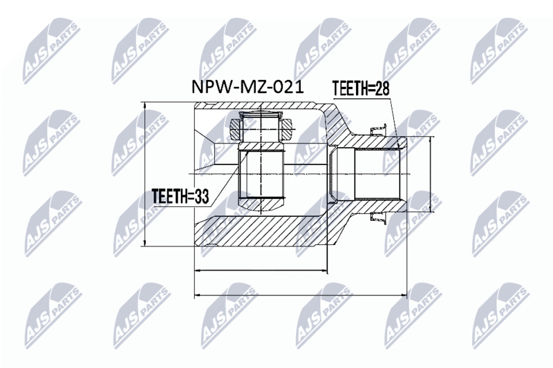Zestaw przegubu, wał napędowy NTY NPW-MZ-021