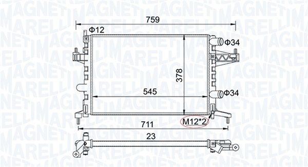 Chłodnica, układ chłodzenia silnika MAGNETI MARELLI 350213829000
