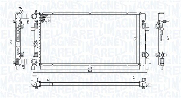 Chłodnica, układ chłodzenia silnika MAGNETI MARELLI 350213182300