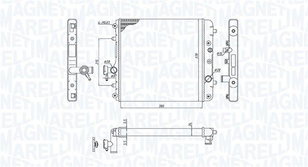 Chłodnica, układ chłodzenia silnika MAGNETI MARELLI 350213193100