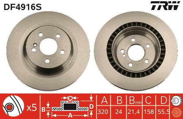 Tarcza hamulcowa TRW DF4916S