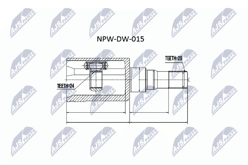 Zestaw przegubu, wał napędowy NTY NPW-DW-015