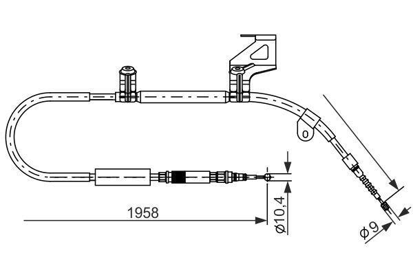 Cięgło, hamulec postojowy BOSCH 1 987 477 604