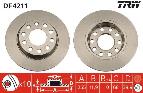 Tarcza hamulcowa TRW DF4211