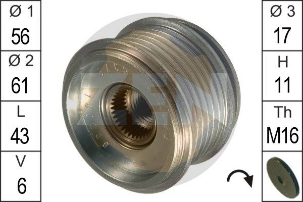 Alternator - sprzęgło jednokierunkowe ERA ZN5378