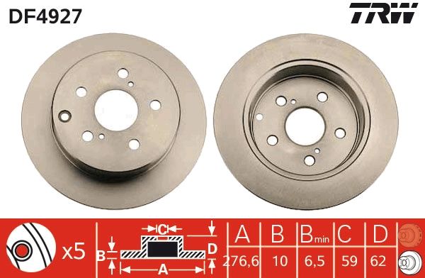 Tarcza hamulcowa TRW DF4927