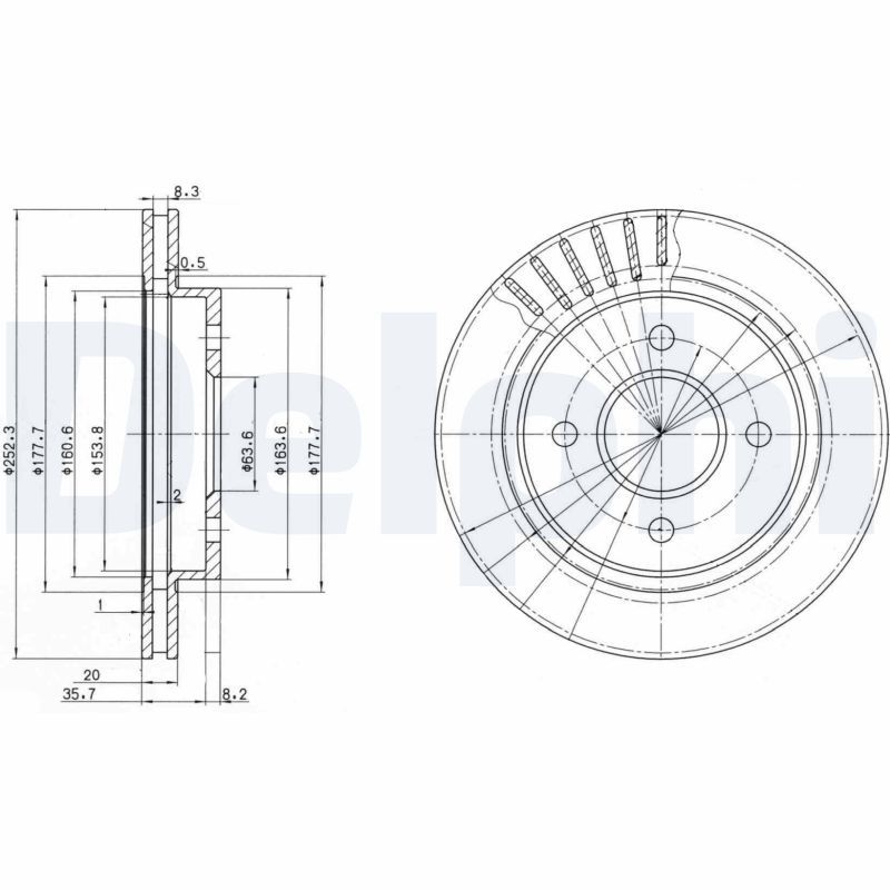 Tarcza hamulcowa DELPHI BG2700
