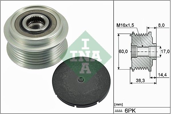 Alternator - sprzęgło jednokierunkowe INA 535028910