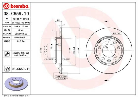 Tarcza hamulcowa BREMBO 08.C659.11