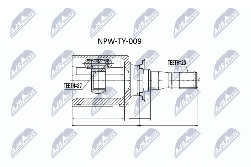 Zestaw przegubu, wał napędowy NTY NPW-TY-009