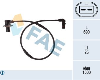Czujnik, prędkość obrotowa koła FAE 78074