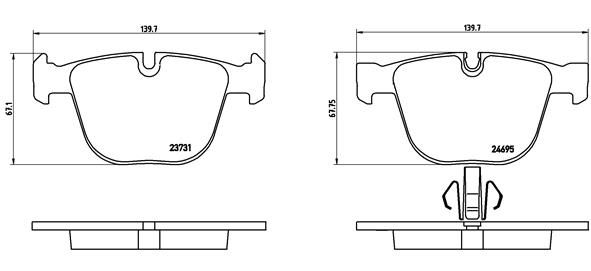 Zestaw klocków hamulcowych, hamulce tarczowe BREMBO P 06 053