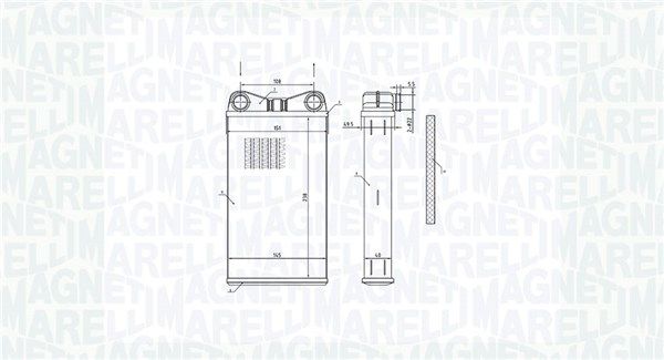 Wymiennik ciepła, ogrzewanie wnętrza MAGNETI MARELLI 350218472000