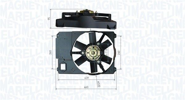 Wentylator, chłodzenie silnika MAGNETI MARELLI 069422800010