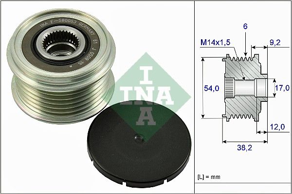 Alternator - sprzęgło jednokierunkowe INA 535026310