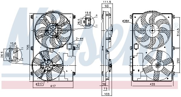 Wentylator, chłodzenie silnika NISSENS 850092
