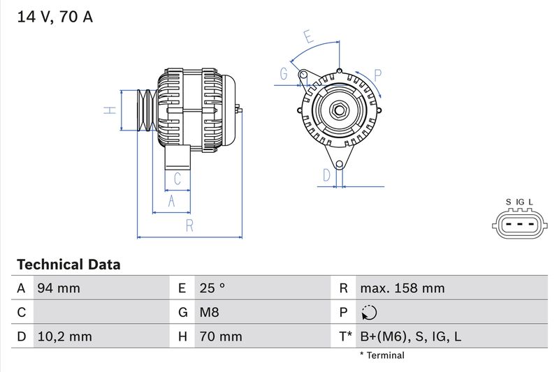 Alternator BOSCH 0 986 045 891