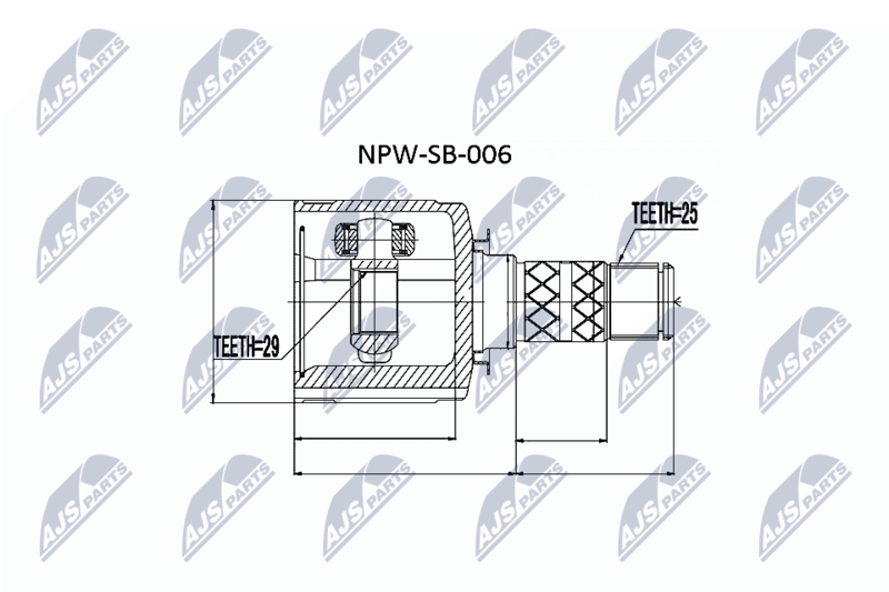 Zestaw przegubu, wał napędowy NTY NPW-SB-006