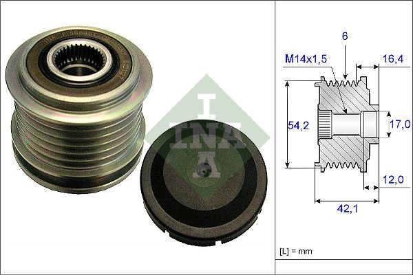 Alternator - sprzęgło jednokierunkowe INA 535018110