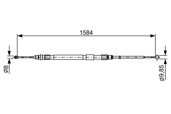 Cięgło, hamulec postojowy BOSCH 1 987 482 491
