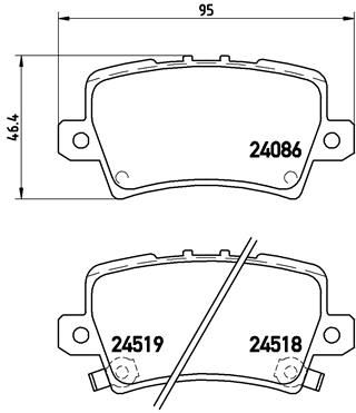 Zestaw klocków hamulcowych, hamulce tarczowe BREMBO P 28 038