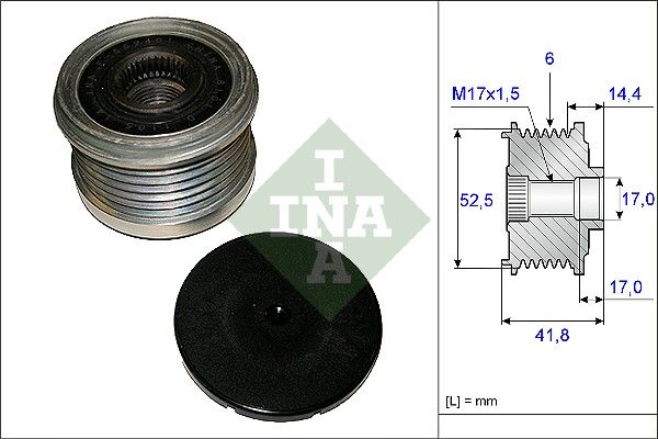 Alternator - sprzęgło jednokierunkowe INA 535014710