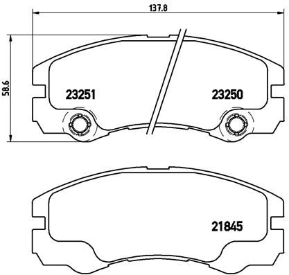 Zestaw klocków hamulcowych, hamulce tarczowe BREMBO P 59 033