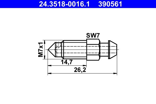 Śruba / zawór odpowietrznika ATE 24.3518-0016.1