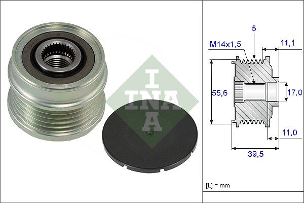 Alternator - sprzęgło jednokierunkowe INA 535021810